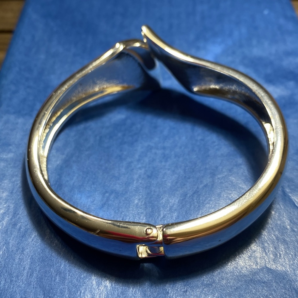 Vintage Robert Lee Morris Film Soho Silver Sculptural Hinged Bangle Bracelet - Picture 10 of 16